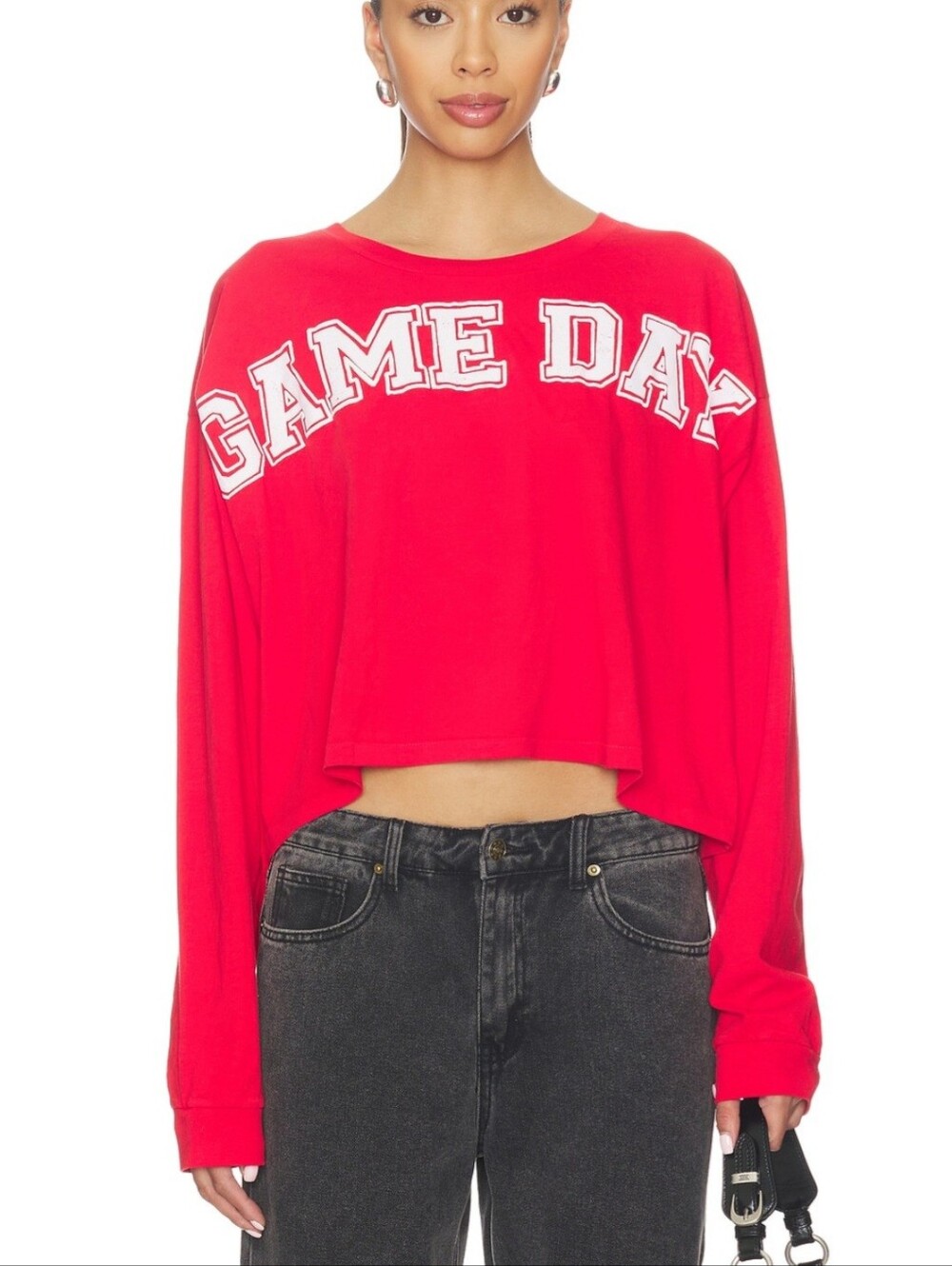 Red 'Game Day' Crop Sweatshirt - Home Games